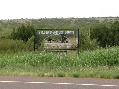 Motley County Tx Welcome Sign