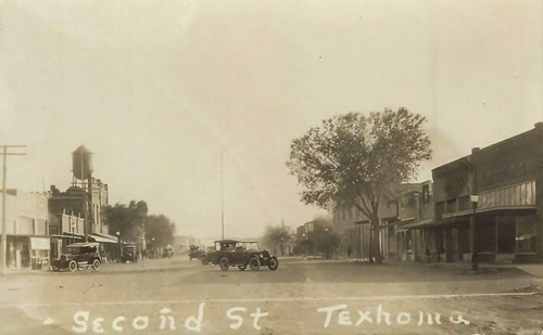 Texhoma Texas - Second Street  old photo