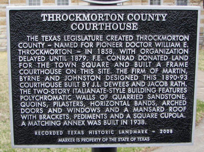Throckmorton, Texas - Throckmorton County Courthouse  historical marker 