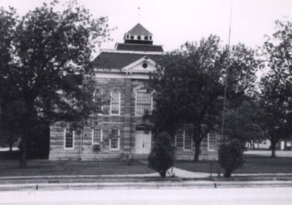 Throckmorton County Courthouse, Throckmorton, Texas old photo