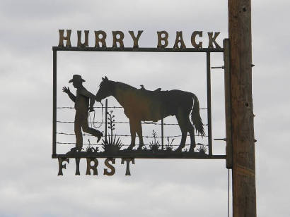 Turkey Texas - cowboy with horse metal sign