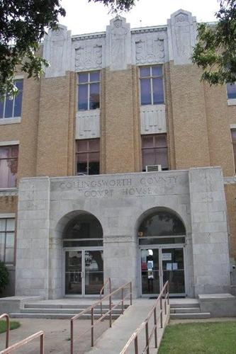 Collingsworth County courthouse entrance, Wellington Texas