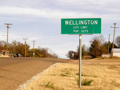 Wellington Tx Population Sign