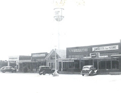 Downtown Wheeler Texas with water tower