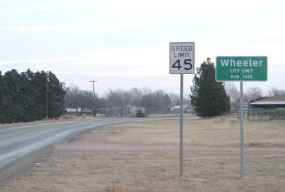 Wheeler Tx Road Sign