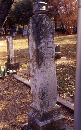 Ann Whitney tombstone, Graves-Gentry cemetery , Hamilton Texas