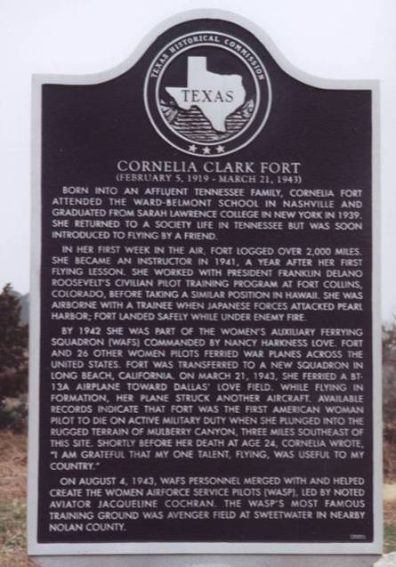 Cornelia Clark Fort,  Texas historical marker near Merkel Texas