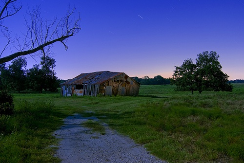 Climax Texas barn at night