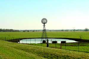 Windmill by the pond