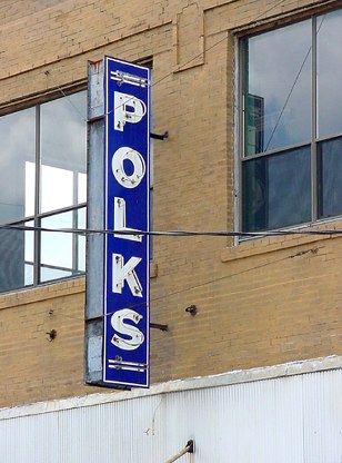 Crockett TX - Polks old neon sign 
