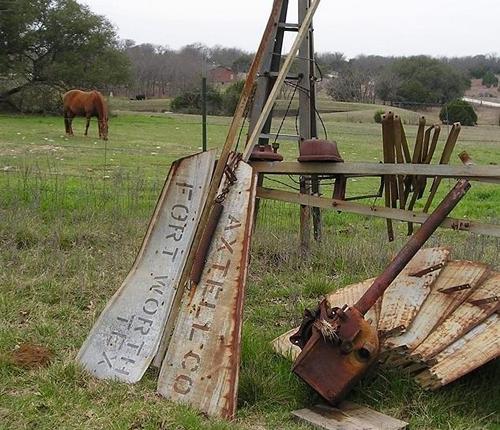 A well-used windmill awaits restoration, rural Texas