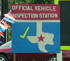 Texas silhouette  on vehicle inspection station