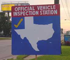 Texas silhouette  on vehicle inspection station