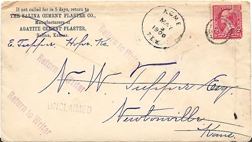 Acme TX Hardeman County, May 1900 postmark