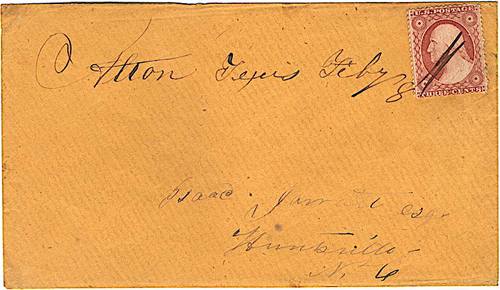 Alton TX - Denton County 1850s Postmark 