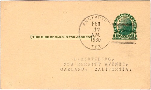 Live Oak County, Annarose, Texas postmark 