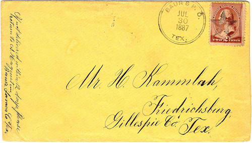 Baurs TX 1887 Postmark 