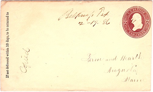 Belknap, Texas 1886 postmark 