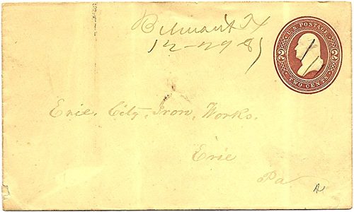 Belmont TX Gonzales Co 1887 Postmark 