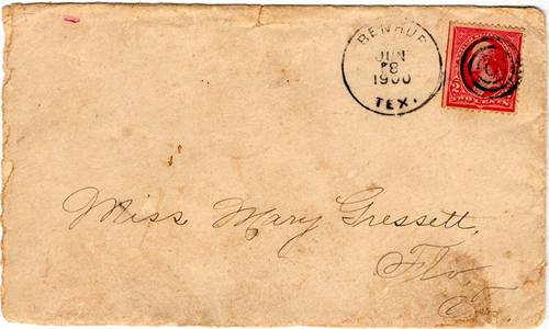 Benhur, TX 1900 Postmark