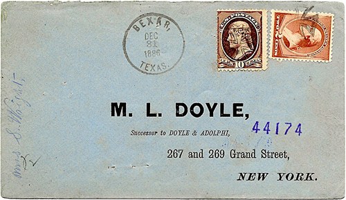 Bexar TX 1886 canceled postmark 