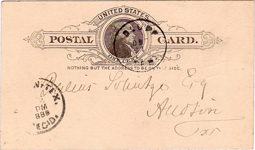 Bluff TX 1888 Postmark