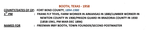 Booth, TX postal info