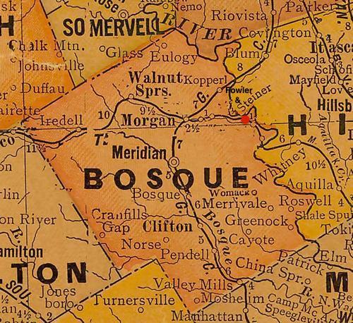 Bosque County TX Map