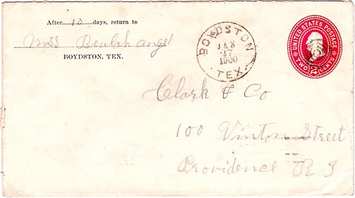 Boydston TX Donley County 1900 Postmark