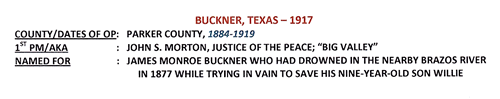 Buckner TX Parker County 1917 Postmark