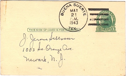 Buena Suerte, TX - postmark