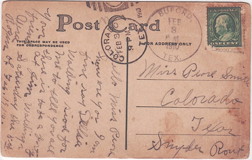 Buford TX, Mitchell County  Postmark