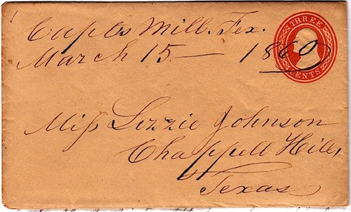 Capt's Mill TX 1860 postmark