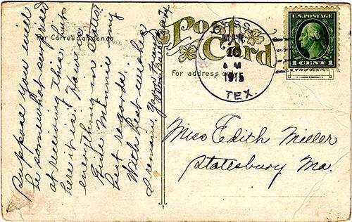 Cass, TX 1915 Postmark 