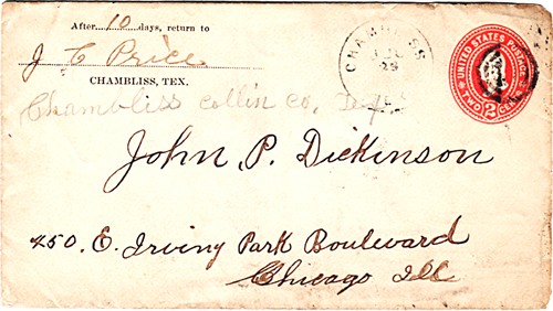 Chambliss TX 1901 postmark