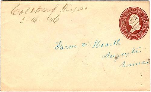 Coltharp TX - Houston Co 1886 Postmark 