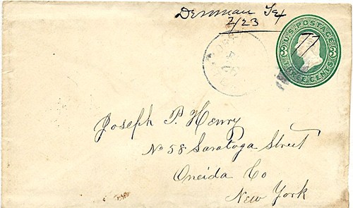 Denman, Texas 1877 post mark 
