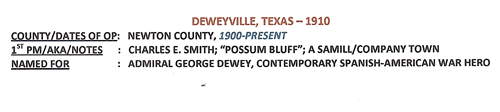 Deweyville TX - Newton County  1910 Postmark