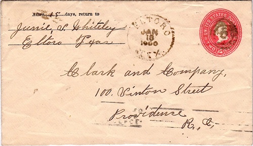 Jackson County El Toro TX Postmark