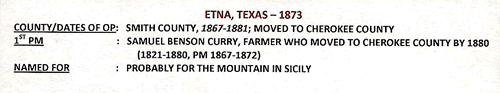 Etna, TX 1893 canceled postmark