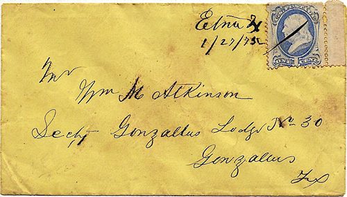 Etna, TX 1893 canceled postmark