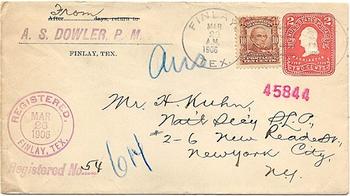 Finlay TX Hudspeth County 1906 Postmark 