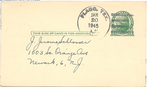 Flagg, TX, Castro County , 1945 postmark