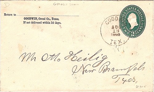 TX - Comal County Goodwin postmark 