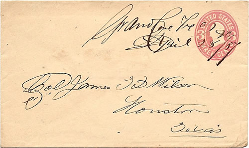 Grand Cane, TX - Liberty  County 1867 postmark