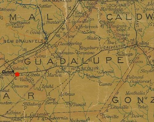 Guadalupe County TX vintage map