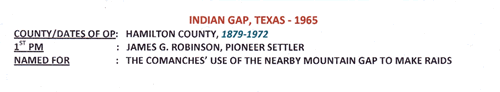 Indian Gap TX - Hamilton Co 1908 Postmark