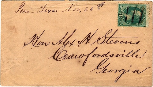 Ioni TX - Anderson County 1870 Postmark