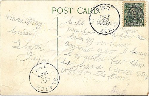 King, TX, Coryell Co, 1907 postmark