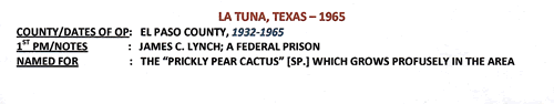 El Paso  County La Tuna TX info